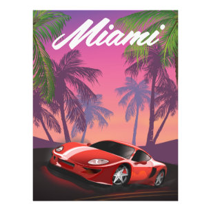 Miami 1990s Sports car Photo Print