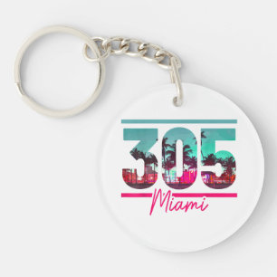 Miami 305 Zone Code Floride Palm Trees Vintage Pri