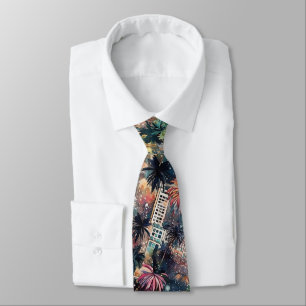 Miami at Christmas & New Year's in Watercolors Tie