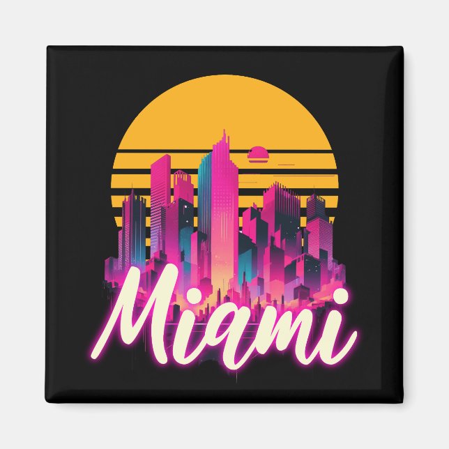 Miami at sunset magnet (Front)