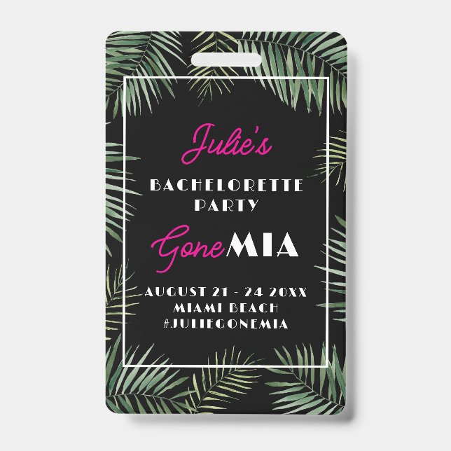 Miami Bachelorette Buy Bride A Drink QR code Badge (Front)