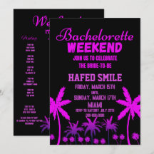 Miami Bachelorette Party Invitations