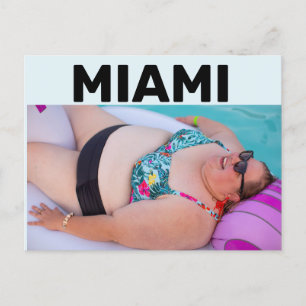 MIAMI BBW BIG BIG BIKINI GIRLE SUR LA PLAGE Carte