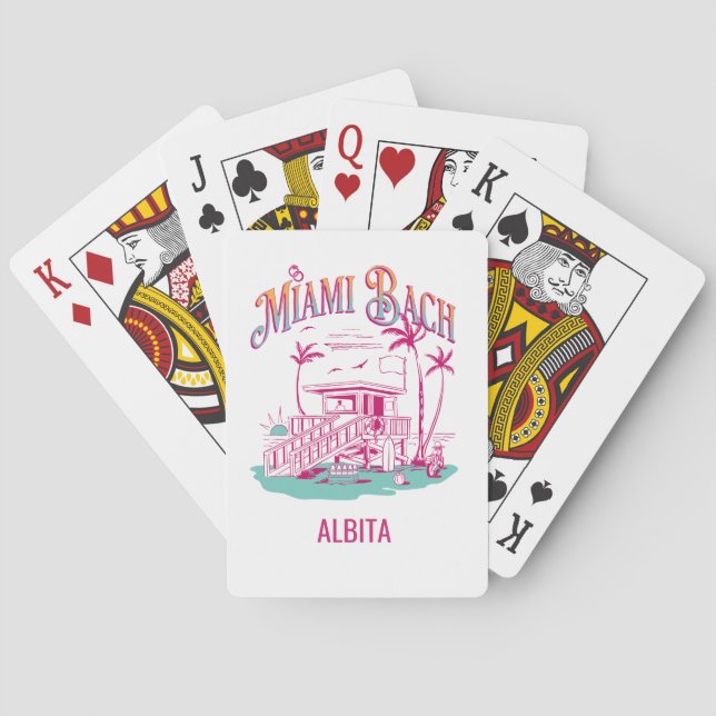 miami beach bachelorette weekend playing cards (Back)