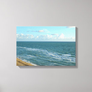 Miami Beach Blue Waves Ocean Landscape Canvas Print