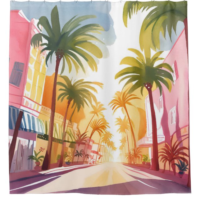 Miami Beach | Bright Colorful Watercolor Painting (Front)