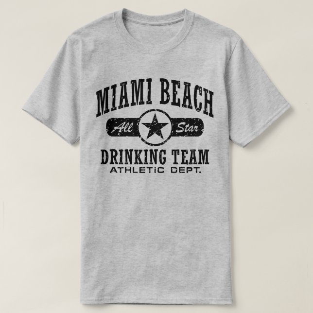 Miami Beach Drinking Team T-Shirt (Design Front)