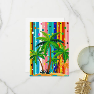 Miami Beach Festive Watercolor Thank You Card