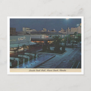 Miami Beach FL, Lincoln Road Mall 1963 Vintage Postcard