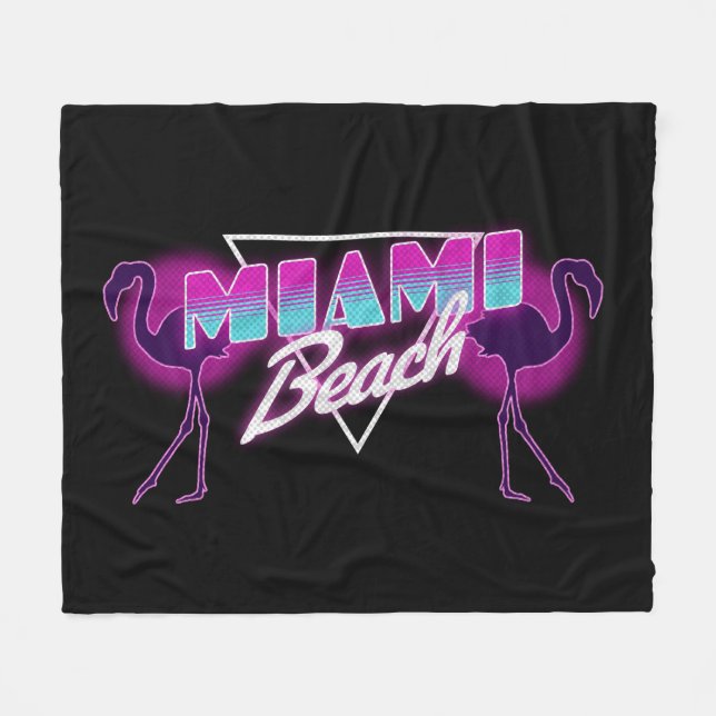 Miami beach fleece blanket (Front (Horizontal))