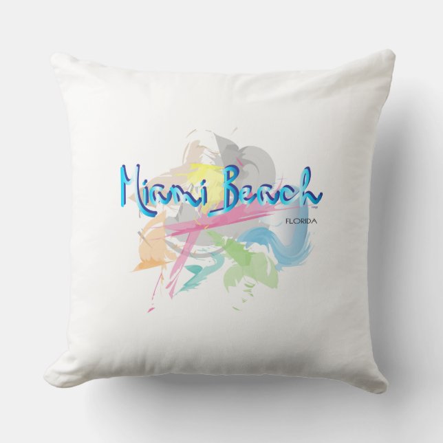 Miami Beach Florida Abstract Throw Pillow (Front)