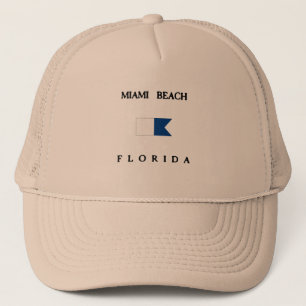 Miami Beach Florida Alpha Dive Flag Trucker Hat