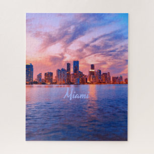 Miami Beach Florida City Skyline Jigsaw Puzzle
