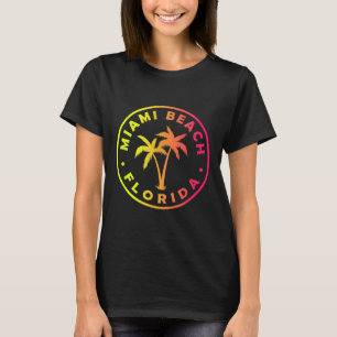 Miami Beach Florida Colourful Palm Tree Tie Dye Bo T-Shirt