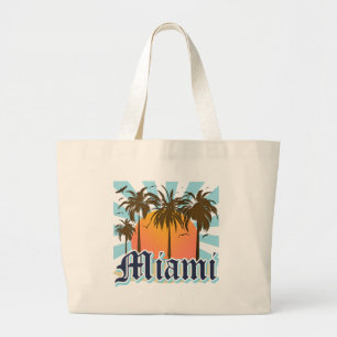Miami Beach Florida FLA Large Tote Bag