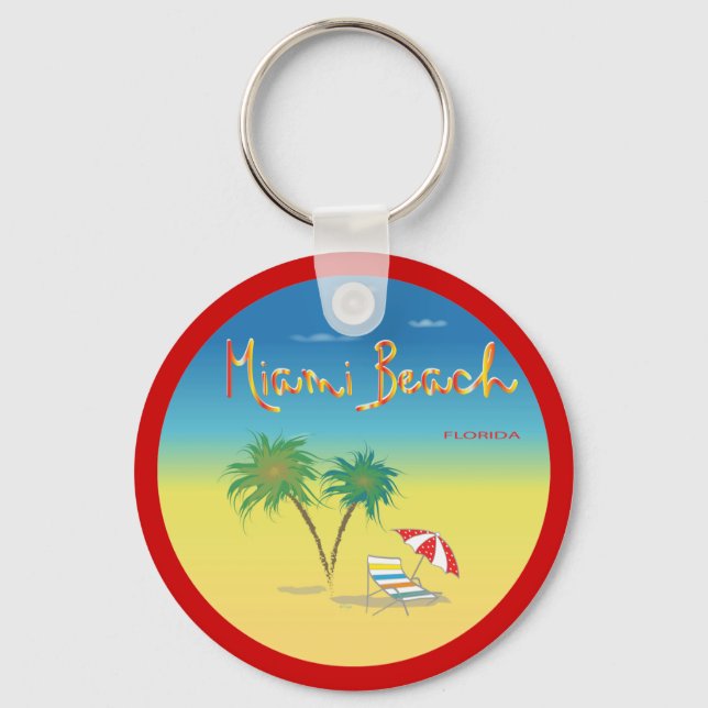 Miami Beach, Florida Keychain (Front)