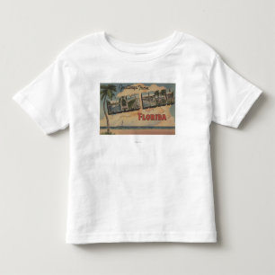 Miami Beach, Florida - Large Letter Scenes Toddler T-shirt