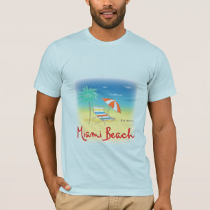 Miami Beach Florida Palms Graphic Cool T-Shirt