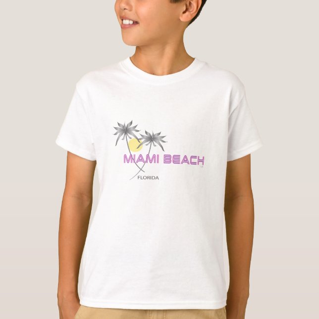 Miami Beach Florida Pink T-Shirt (Front)