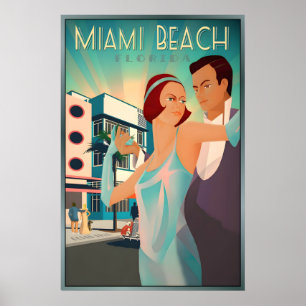 Miami Beach Florida Retro South Beach High Fashion Poster