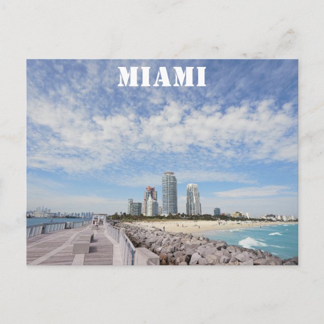 Miami Beach Florida South Pointe Park Pier Travel Postcard (Front)