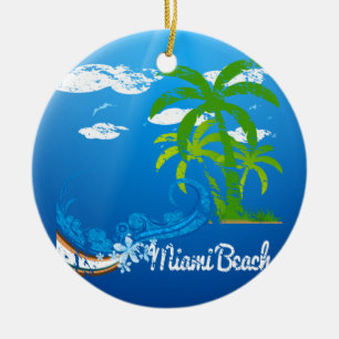 Miami Beach Florida Souvenir Ceramic Ornament