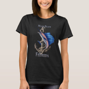 Miami Beach Florida Swordfish Marlin Ocean Fishing T-Shirt