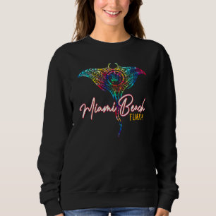 Miami Beach Florida Tie Dye Stingray Theme Family Sweatshirt