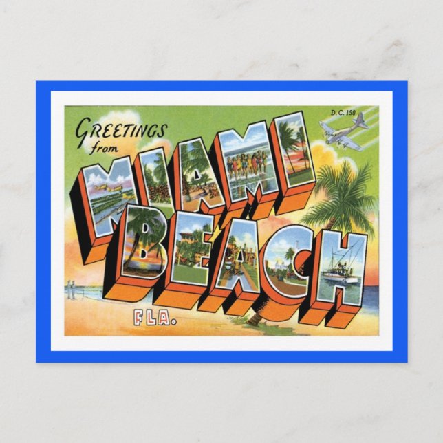Miami Beach Florida Travel US City Postcard (Front)