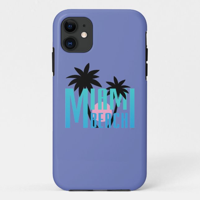 Miami-Beach-Florida-Typography Case-Mate iPhone Case (Back)