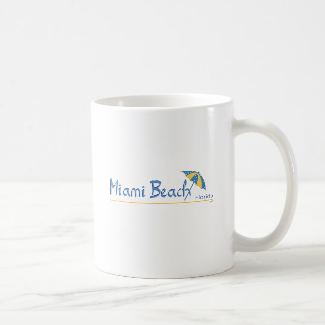 Miami Beach, Florida Umbrella Cool Coffee Mug (Right)