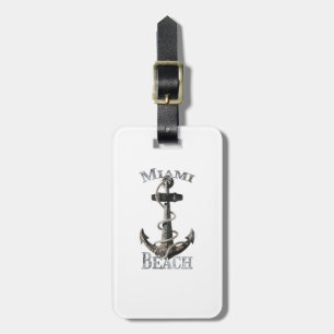 Miami Beach Florida Vacation Nautical Anchor Saili Luggage Tag