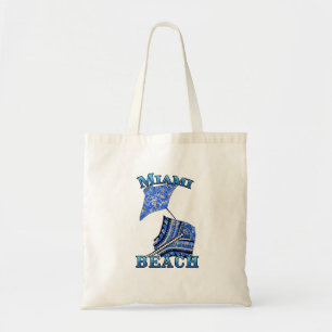 Miami Beach Florida Vacation Tribal Stingray Tote Bag