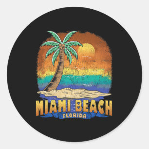 Miami Beach Florida Vintage Distressed Souvenir Classic Round Sticker