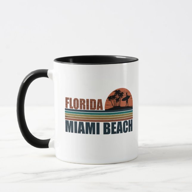 Miami Beach Florida vintage sunset Mug (Left)