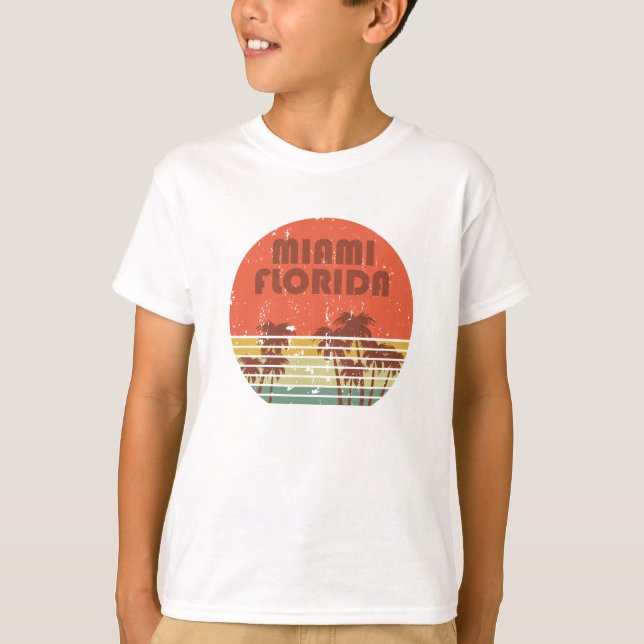 Miami beach Florida vintage sunset T-Shirt (Front)