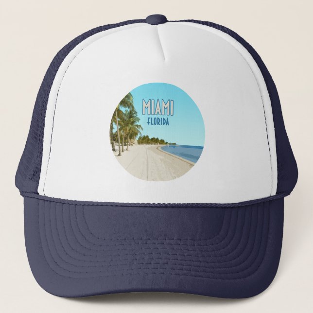 Miami Beach Florida Vintage Trucker Hat (Front)