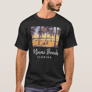 Miami Beach Florida Vintage Watercolor Art  T-Shirt