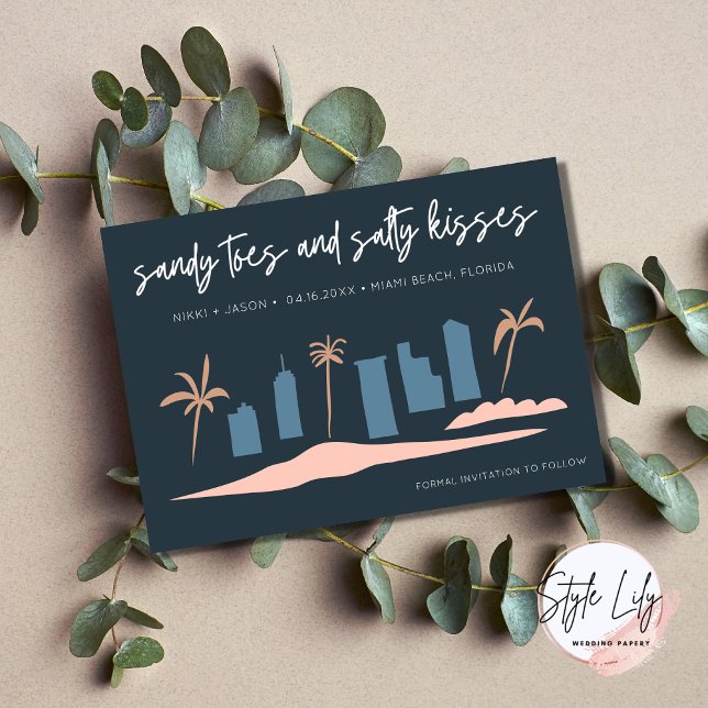 Miami Beach Florida Wedding Save the Date Announcement (Creator Uploaded)