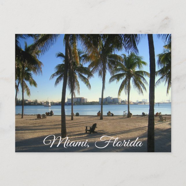 Miami Beach Floride, carte postale coucher de sole (Devant)