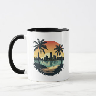 Miami Beach Floride City Skyline Café Mug