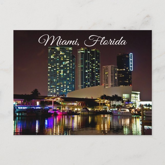 Miami Beach Floride Sklyline Travel Carte postale (Devant)
