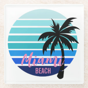 Miami Beach  Glass Coaster
