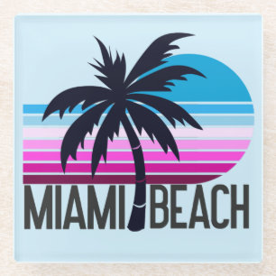 Miami Beach   Glass Coaster