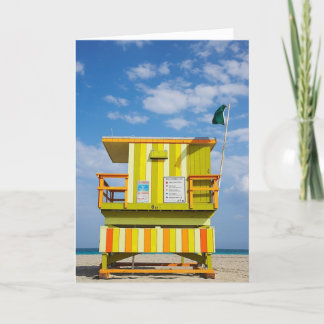 Miami Beach Life Guard Stand Greeting Card