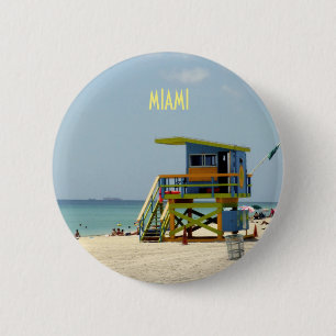 Miami Beach Lifeguard Shack 2 Inch Round Button