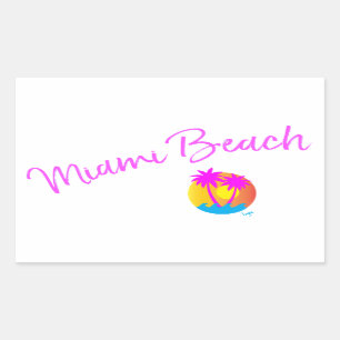 Miami-Beach-logo-sun-palms-pink Sticker