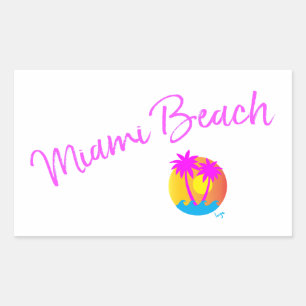 Miami-Beach-logo-sun-palms-pink Sticker