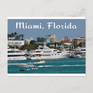 Miami Beach Marina Florida Travel Postcard
