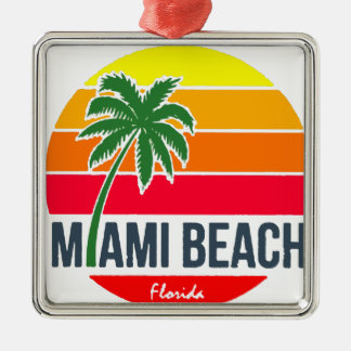 Miami Beach Metal Ornament